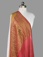 Banarasi Handloom Pure Khaddi Georgette Saree | Pure Antique Zari & Hand-Dyed 3D Art