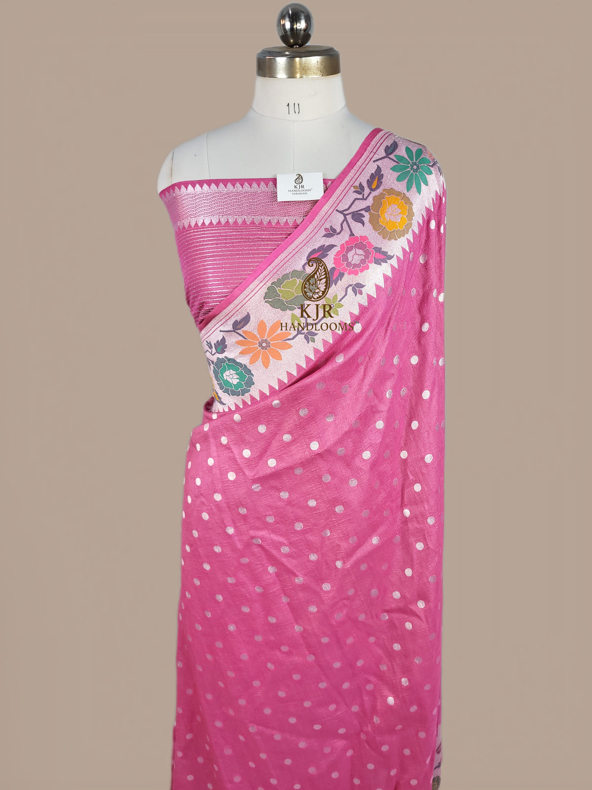 Banarasi Handloom Pure Tussar Silk Paithani Saree | Rupa Zari & Meenakari