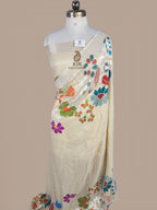 Pure Tussar Georgette Silk Banarasi Saree | Rupa Zari Border & Meenakari Pallu
