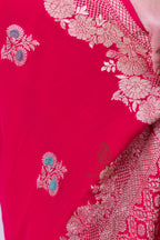 Banarasi Handloom Pure Khaddi Georgette Saree | Pure Water Zari & Alfi Meenakari