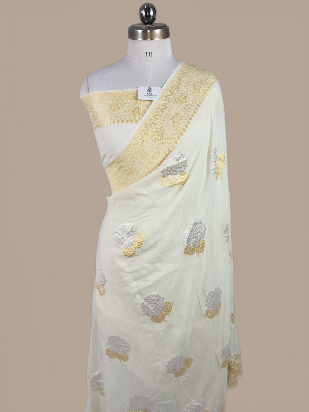 Banarasi Handloom Pure Monga Silk Saree | Pure Silver & Golden Zari
