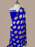Pure Khaddi Georgette Banarasi Saree | Water Zari Round Boota Handloom