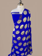 Pure Khaddi Georgette Banarasi Saree | Water Zari Round Boota Handloom