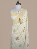 Pure Monga Silk Banarasi Saree | Silver Golden Zari & Multicolour Meenakari