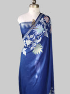 Banarasi Handloom Pure Tussar Georgette Silk Saree | Pure Rupa Zari & Multi Colour Meenakari Border