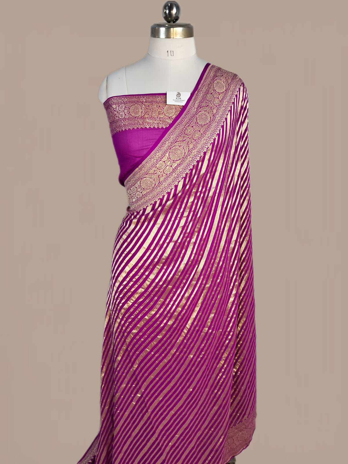 Elegant Banarasi Khaddi Georgette Saree | Pure Water Zari Stripes