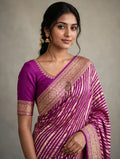 Elegant Banarasi Khaddi Georgette Saree | Pure Water Zari Stripes