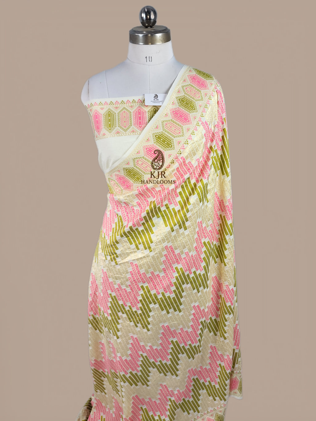 Pure Monga Silk Banarasi Saree | Handwoven Sona Zari & Meena Artistry