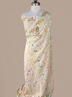 Banarasi Handloom Pure Tussar Silk Saree | Pure Rupa Zari & Multi Colour Meena Jaal