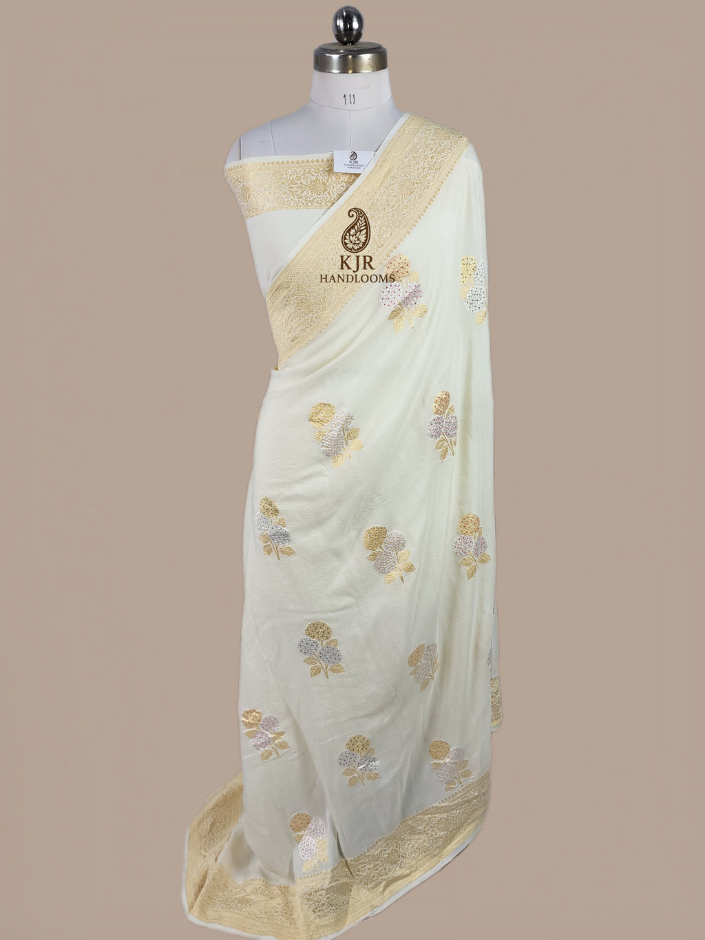 Pure Munga Silk Banarasi Saree | Intricate Sona Rupa Zari Boota & Multicolour Meenakari