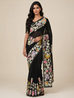 Pure Khaddi Georgette Banarasi Saree | Pure Sona Rupa Zari with Multi Colour Meenakari