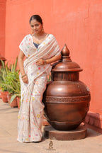Pure Tussar Georgette Silk Banarasi Saree | Pure Rupa Zari with Multi Colour Meenakari