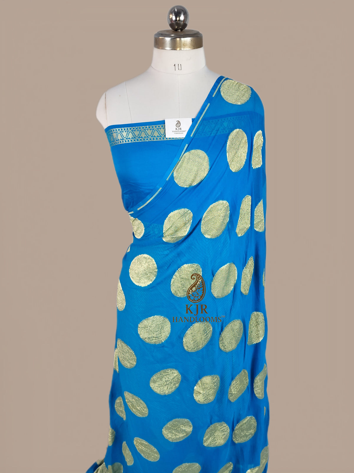 Pure Khaddi Georgette Banarasi Saree | Water Zari Round Boota