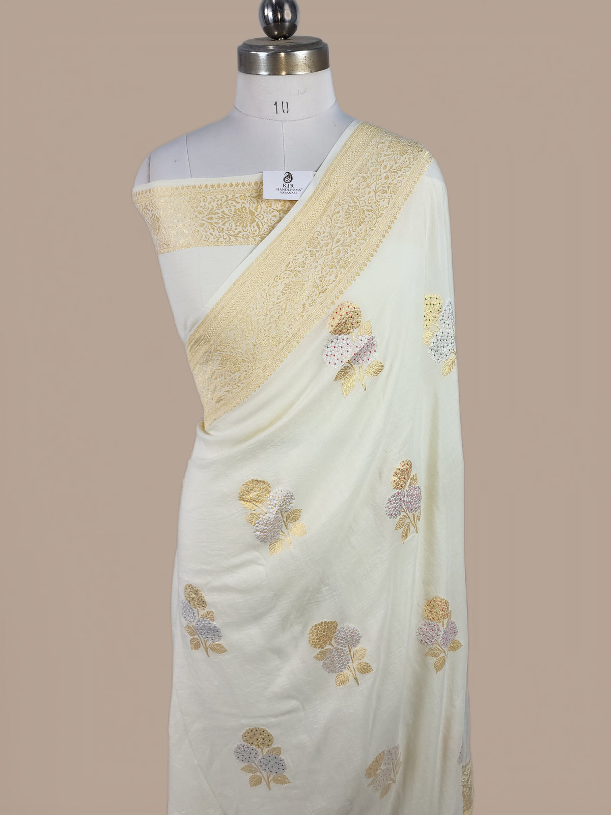 Pure Munga Silk Banarasi Saree | Intricate Sona Rupa Zari Boota & Multicolour Meenakari