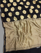 Pure Khaddi Georgette Banarasi Saree | Handwoven Round Water Zari Boota