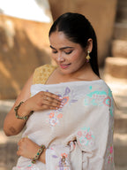 Pure Tussar Georgette Silk Saree | Banarasi Handloom with Pure Rupa Zari