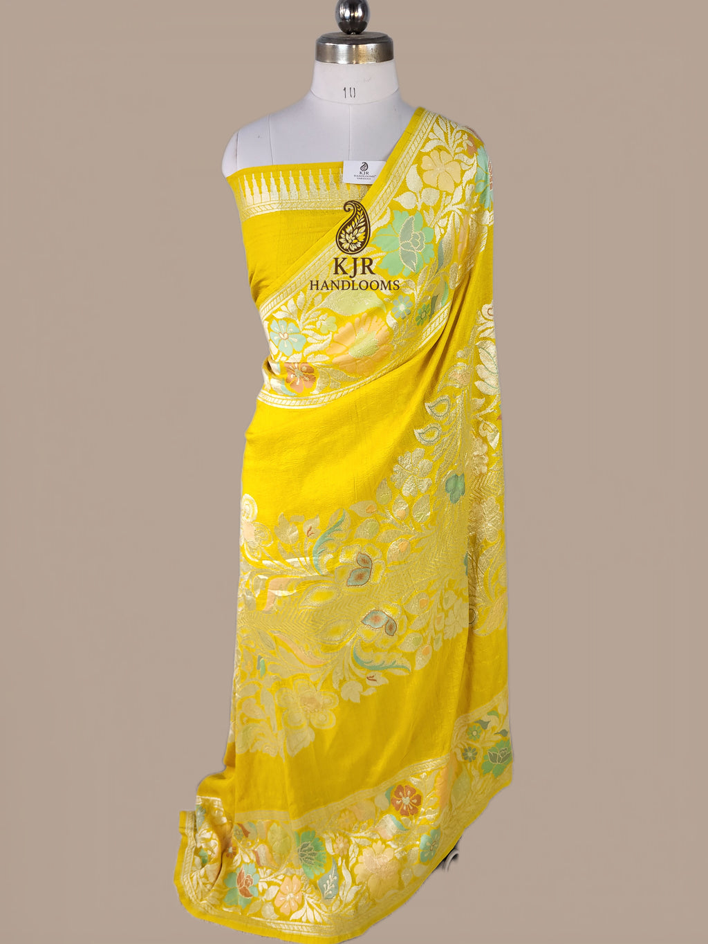 Pure Tussar Silk Banarasi Saree | Rupa Zari & Multi Colour Meena Work