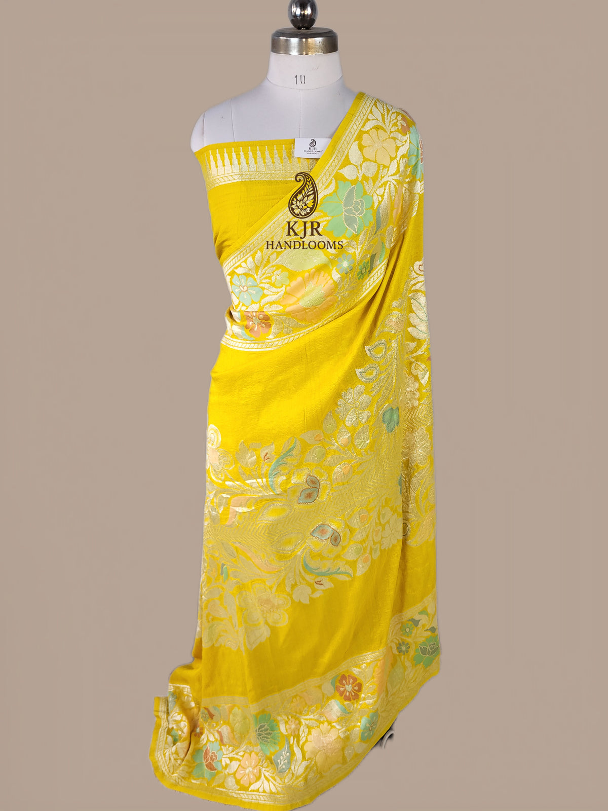 Pure Tussar Silk Banarasi Saree | Rupa Zari & Multi Colour Meena Work