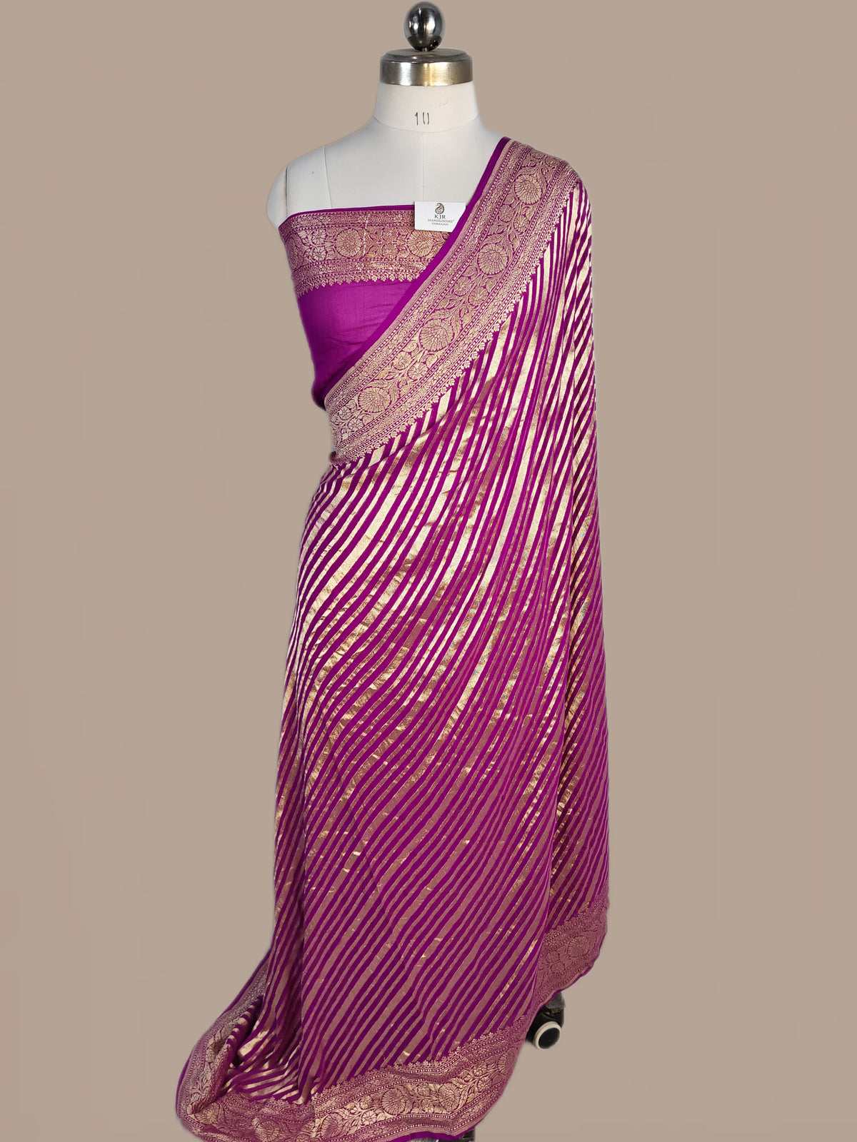 Elegant Banarasi Khaddi Georgette Saree | Pure Water Zari Stripes