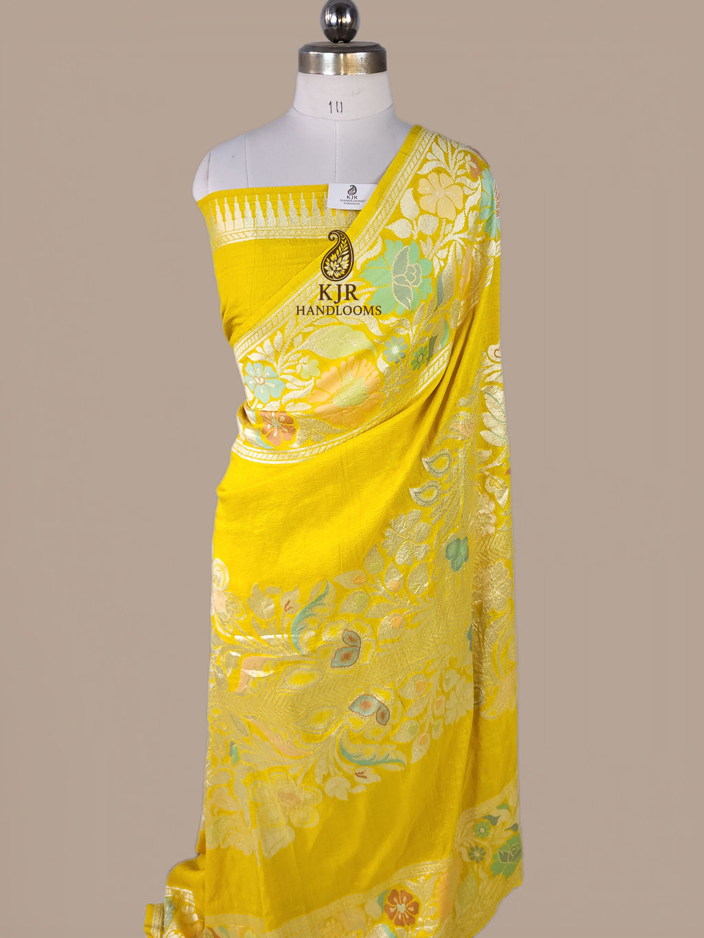 Pure Tussar Silk Banarasi Saree | Rupa Zari & Multi Colour Meena Work