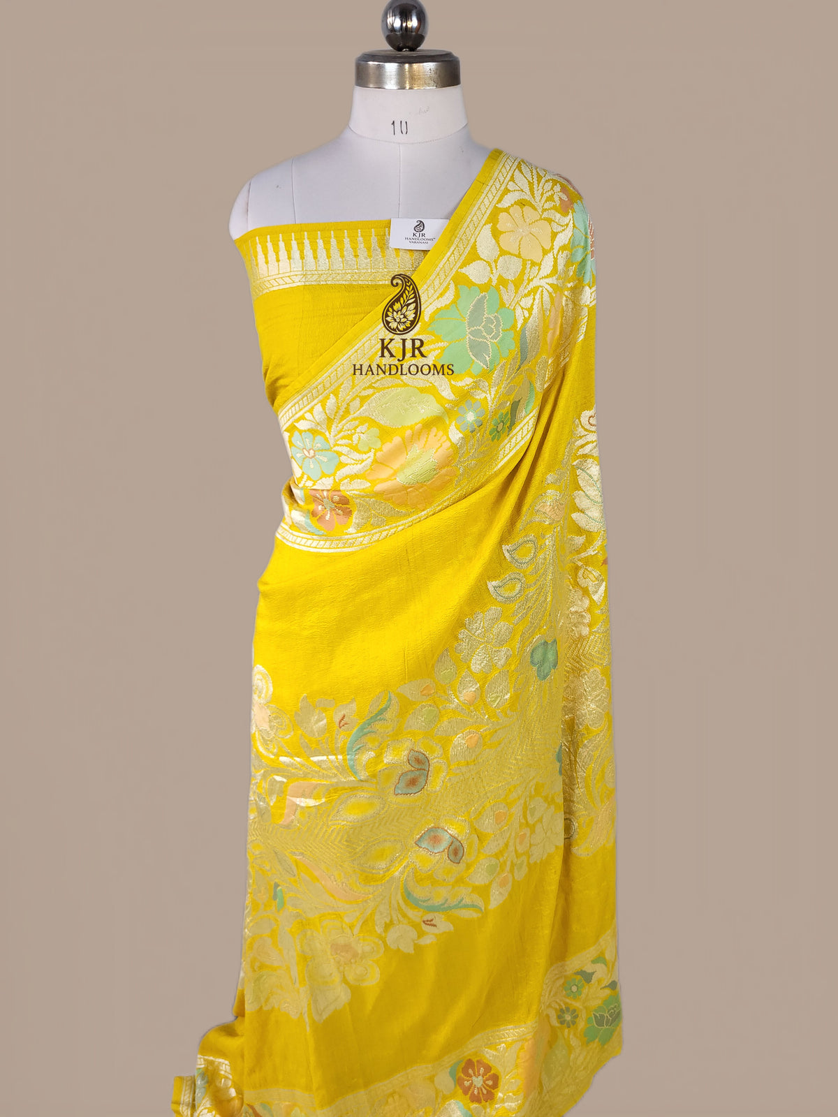 Pure Tussar Silk Banarasi Saree | Rupa Zari & Multi Colour Meena Work