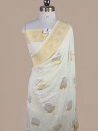 Banarasi Handloom Pure Monga Silk Saree | Pure Silver & Golden Zari