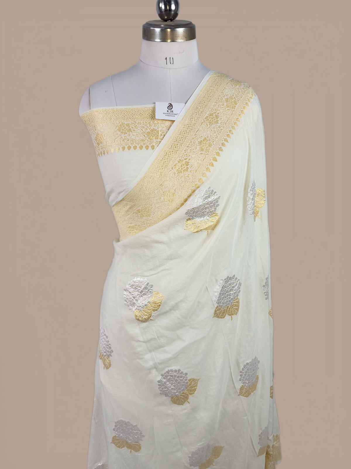 Banarasi Handloom Pure Monga Silk Saree | Pure Silver & Golden Zari