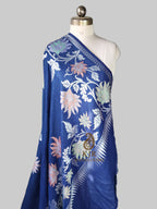 Banarasi Handloom Pure Tussar Georgette Silk Saree | Pure Rupa Zari & Multi Colour Meenakari Border