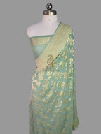Pure Khaddi Georgette Banarasi Saree | Authentic Water Zari Handloom
