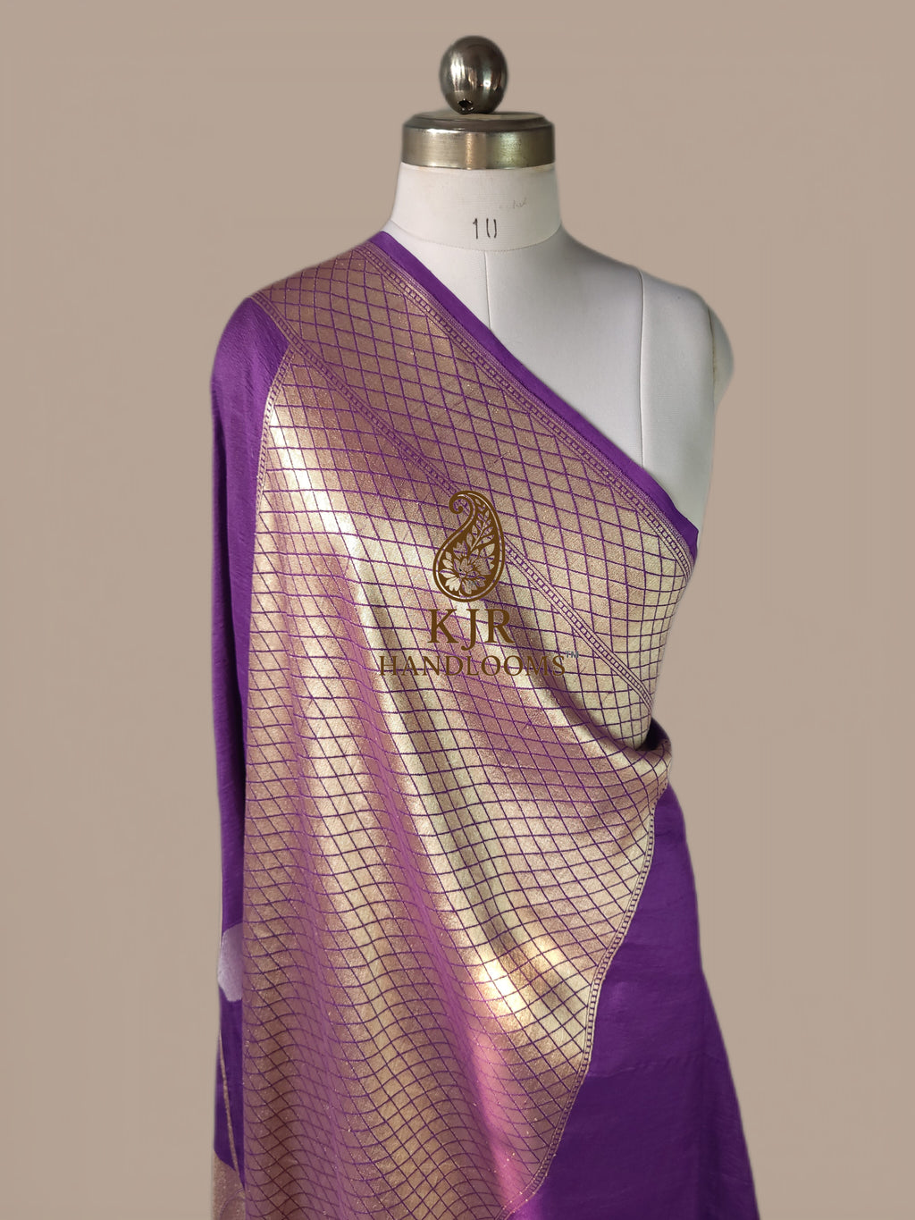 Pure Tussar Georgette Silk Banarasi Saree | Pure Silver Golden Zari