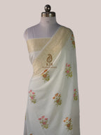 Pure Munga Silk Banarasi Saree | Pure Sona Zari with Multi Colour Meenakari
