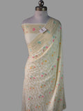 Banarasi Pure Munga Silk Saree with Golden Zari & Multi Colour Meenakari